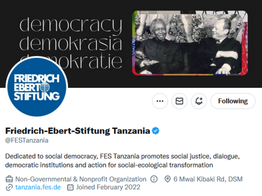 FES Tanzania on Twitter